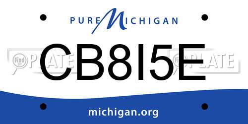 CB8I5E Michigan License Plate