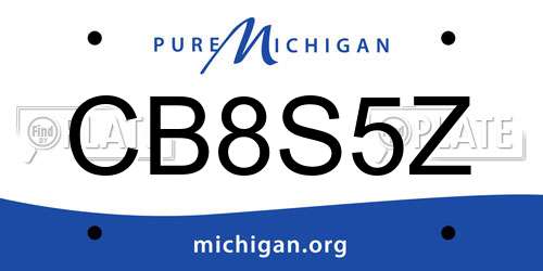 CB8S5Z Michigan License Plate