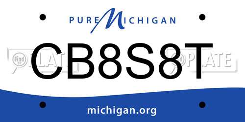 CB8S8T Michigan License Plate