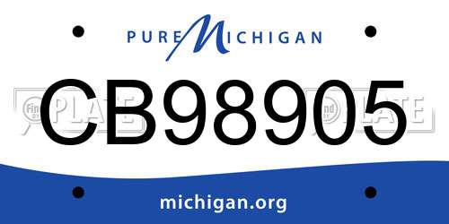 CB98905 Michigan License Plate
