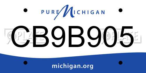 CB9B905 Michigan License Plate