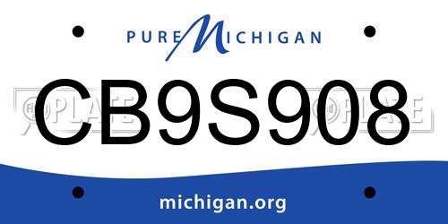 CB9S908 Michigan License Plate