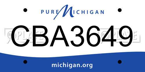 CBA3649 Michigan License Plate