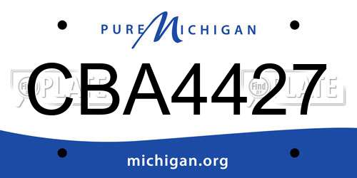 CBA4427 Michigan License Plate