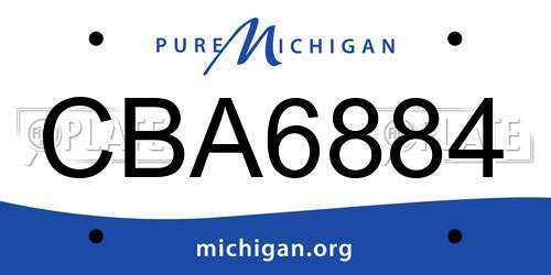 CBA6884 Michigan License Plate