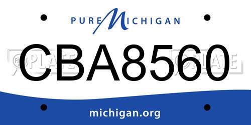 CBA8560 Michigan License Plate