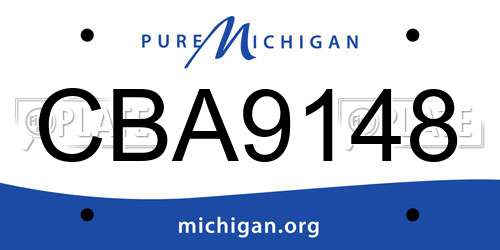 CBA9148 Michigan License Plate