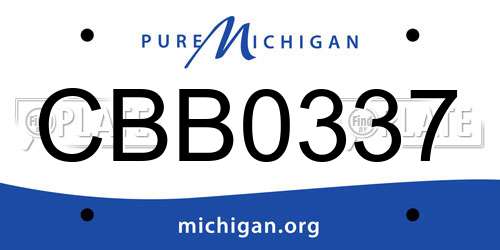CBB0337 Michigan License Plate