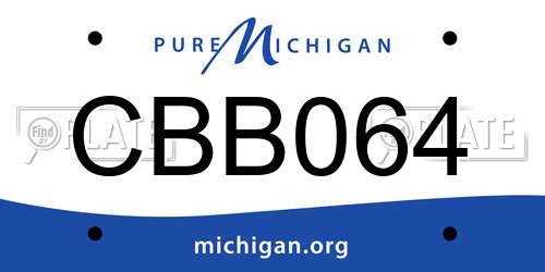 CBB064 Michigan License Plate
