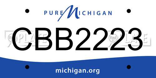 CBB2223 Michigan License Plate