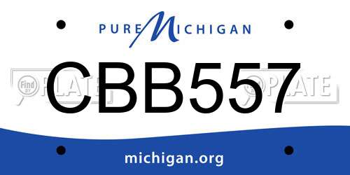 CBB557 Michigan License Plate