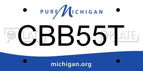 CBB55T Michigan License Plate
