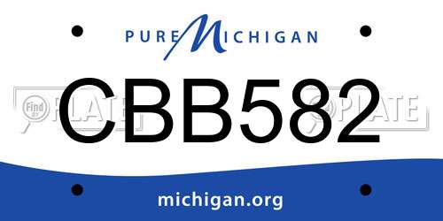 CBB582 Michigan License Plate