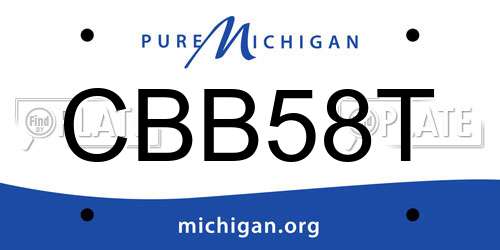 CBB58T Michigan License Plate