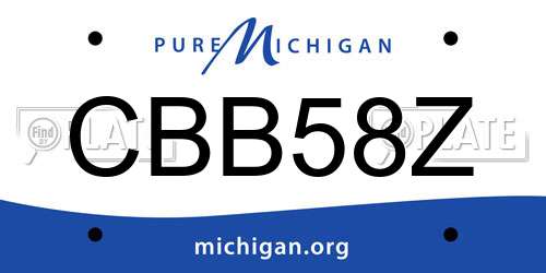 CBB58Z Michigan License Plate