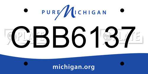 CBB6137 Michigan License Plate