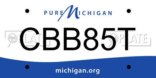 CBB85T Michigan License Plate
