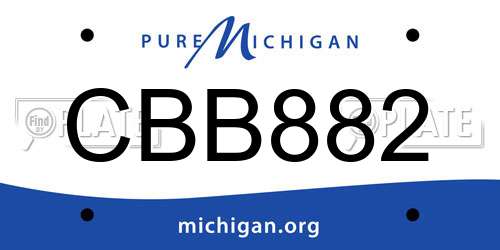 CBB882 Michigan License Plate