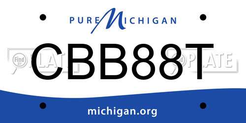CBB88T Michigan License Plate
