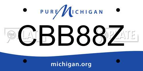 CBB88Z Michigan License Plate