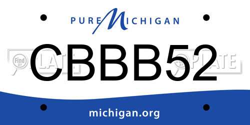 CBBB52 Michigan License Plate