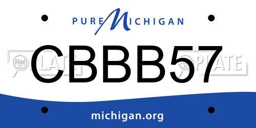 CBBB57 Michigan License Plate