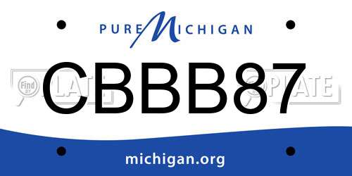 CBBB87 Michigan License Plate