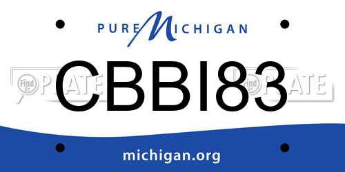 CBBI83 Michigan License Plate