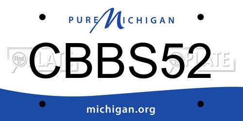 CBBS52 Michigan License Plate