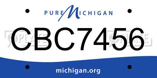 CBC7456 Michigan License Plate
