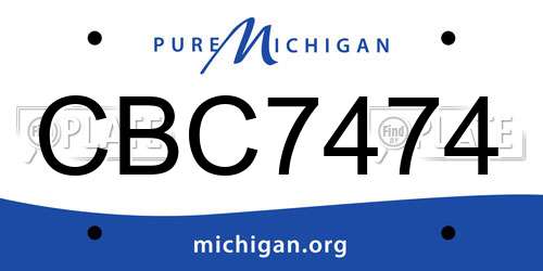 CBC7474 Michigan License Plate