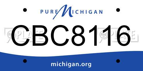 CBC8116 Michigan License Plate