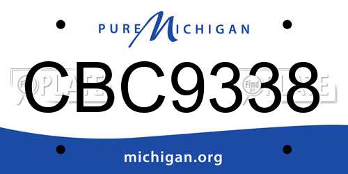 CBC9338 Michigan License Plate