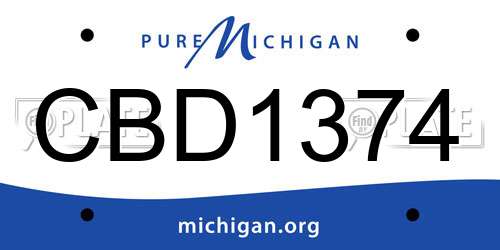 CBD1374 Michigan License Plate