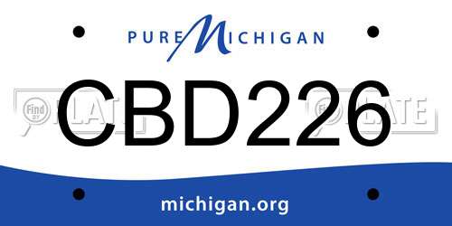 CBD226 Michigan License Plate