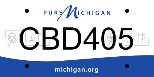CBD405 Michigan License Plate