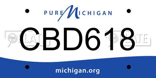 CBD618 Michigan License Plate
