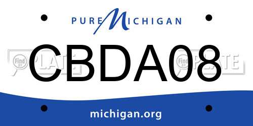 CBDA08 Michigan License Plate