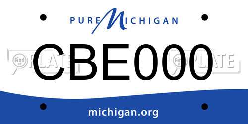 CBE000 Michigan License Plate