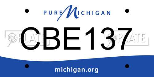 CBE137 Michigan License Plate