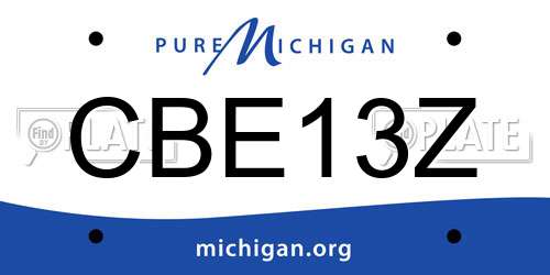 CBE13Z Michigan License Plate