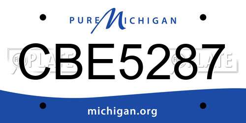 CBE5287 Michigan License Plate