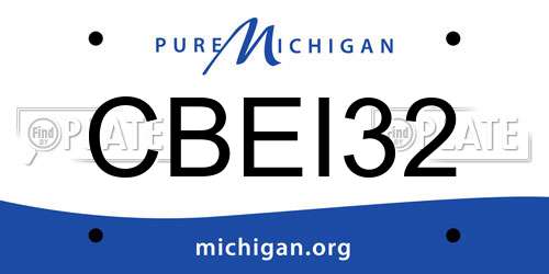 CBEI32 Michigan License Plate