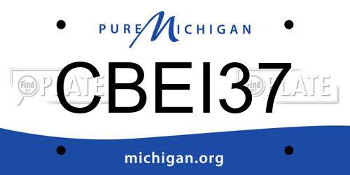 CBEI37 Michigan License Plate