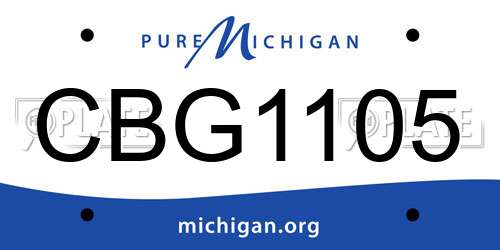 CBG1105 Michigan License Plate