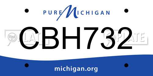 CBH732 Michigan License Plate