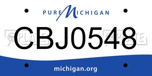 CBJ0548 Michigan License Plate