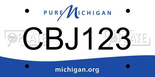 CBJ123 Michigan License Plate