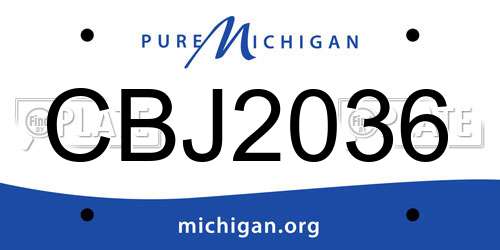 CBJ2036 Michigan License Plate
