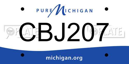 CBJ207 Michigan License Plate